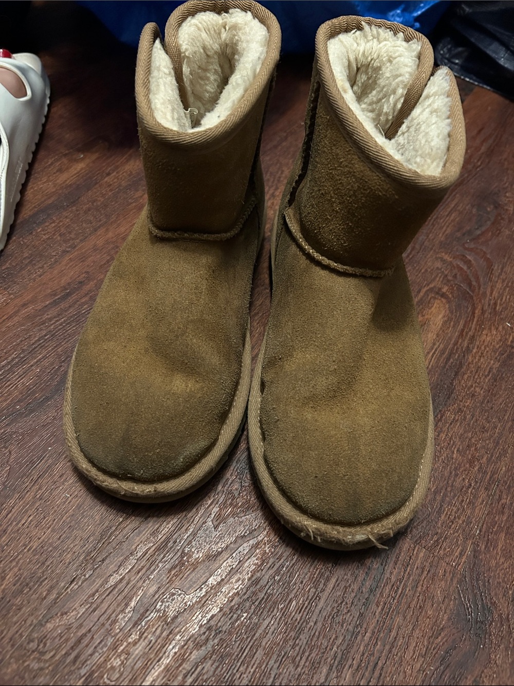 UGG Short Suede Boots in Chestnut Brown